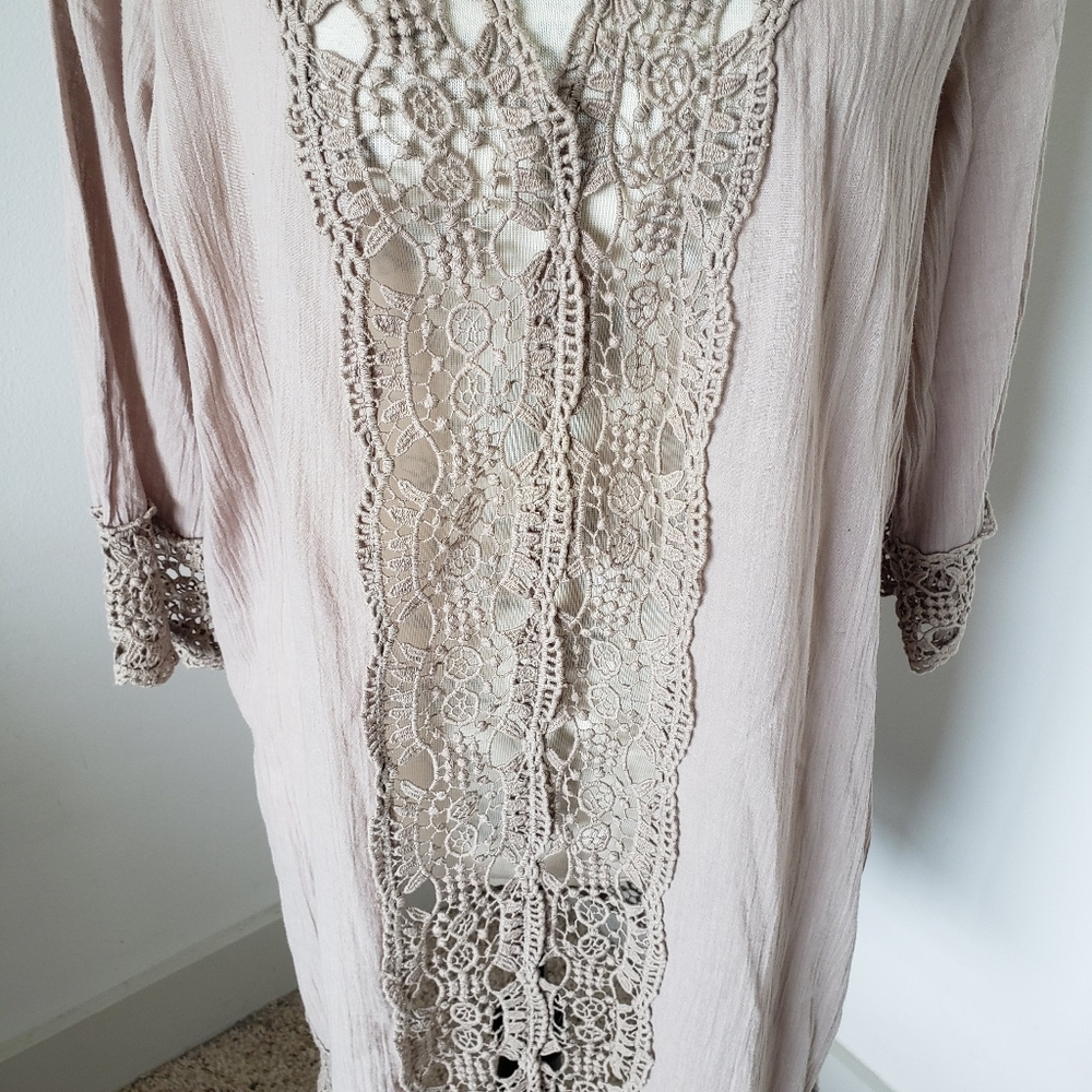 🌴blue island 🌴 beach cover up beige size medium - Picture 3 of 7